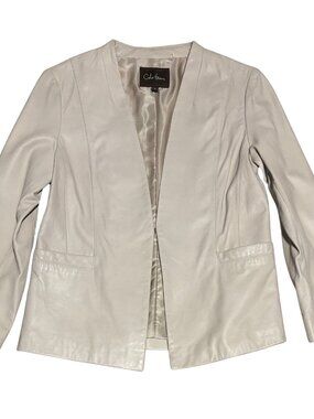 Cole Haan Leather LAMBSKIN Jacket Luxury Designer Casual Jacket Womens 10